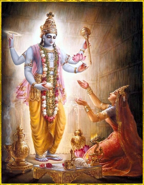 Vishnu appearing infront of Lord Vishnu